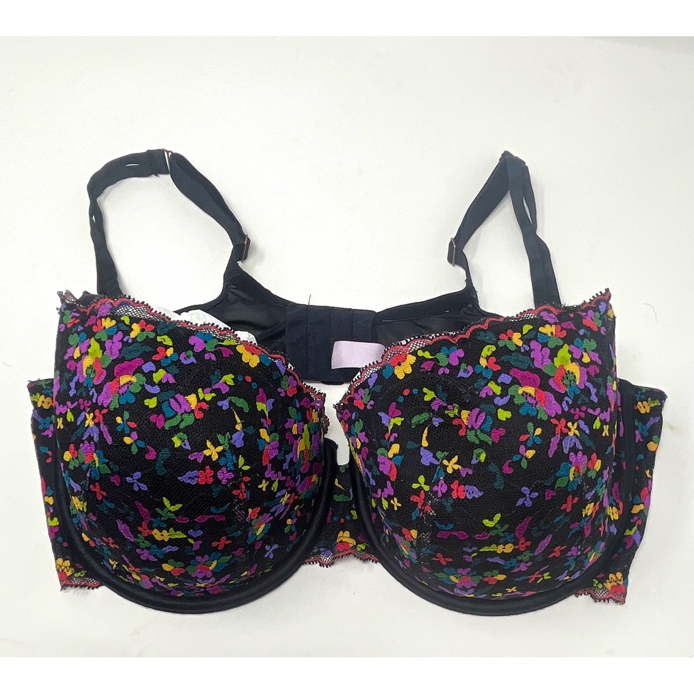 SavageXFenty Womens Underwired Bra 38DDD Floral Mesh Multicolor Balconette